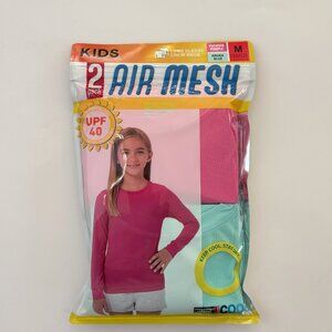 32 Degrees Kids' 2-Pack Air Mesh Long Sleeve Cooling Shirts, UPF 40, New